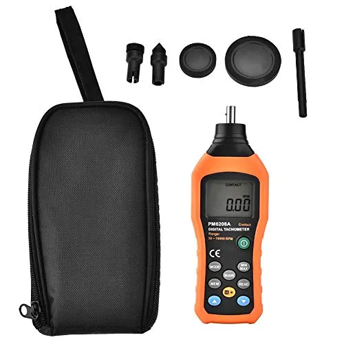 Drehzahlmesser PM6208A Handmessgerät Digitaler Drehzahlmesser Messgerät Geschwindigkeitsmesser Tester 50 RPM 19999 RPM Motorgeschwindigkeit Tester LCD-Hintergrundbeleuchtungsanzeige