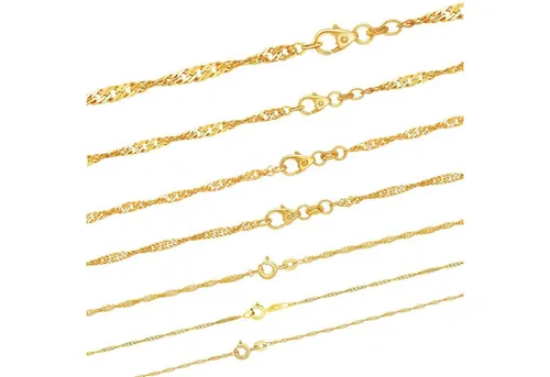 HOPLO Goldkette Singapurkette 40cm - 333-8 Karat Gold - Edle Goldkette Singapurkette aus 333-8 Karat Gold, diamantgeschliffen für extra Glanz. Made in Germany, ideal für besondere Anlässe und bequem zu tragen.
