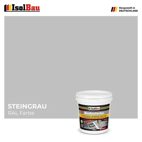 Bodenfarbe Steingrau 1,5 kg - Betonfarbe für Garage und Innenräume - Innen- & Außenfarben: Hochwertige, schnelltrocknende Bodenfarbe in Steingrau, ideal für Garagen und Wohnräume, bietet hervorragenden Schutz gegen Schimmel und Feuchtigkeit.