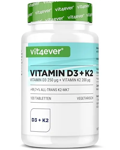 vit4ever Vitamin D3 10.000 I.E + Vitamin K2 200 µg MK7 Depot