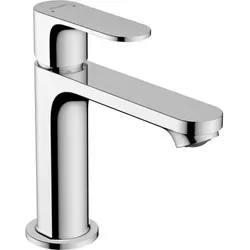 hansgrohe Rebris S 110 Waschtischarmatur 72517000 - Armaturen mit EcoSmart-Technologie, energieeffizienter Wasserfluss von 5 l/min und komfortabler Zugstangen-Ablaufgarnitur für modernen Badezimmerstil.