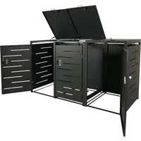 Proregal Mülltonnenbox Anthrazit aus Metall, 197x116.5x80 cm - Stilvolle Mülltonnenverkleidung aus robustem verzinktem Stahl. Wetterbeständig, abschließbar und mit praktischer Gasdruckfeder für einfachen Zugang. Ideal für Ordnung und Sicherheit im Außenbereich.