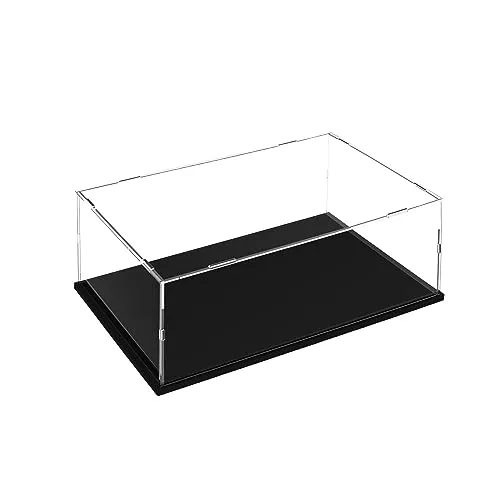 TSKDKIT Acryl Vitrine Schaukasten für Lego Actionfiguren, Acryl-Schaukasten mit schwarzem Boden, Staubdichte Aufbewahrungsvitrine für Actionfiguren Funko Pop Modell, 35 x 25 x 15 cm