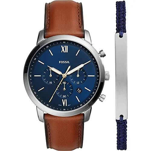 Fossil Neutra Herren Uhr – Chronograph mit Edelstahl- oder Lederarmband - Armbanduhren für Herren mit 44mm Gehäuse, wasserdicht bis 50m und stilvollem Design – perfekt für jeden Anlass.