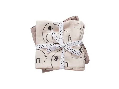 Done by Deer Spucktuch Mulltücher 2er Set Contour rosa Spucktuch, 100% Baumwolle