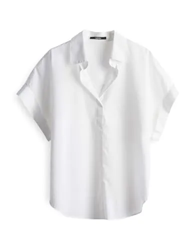 someday Damen Kurzarmbluse ZUSINA | BCI Cotton White, Größe 38 - Damenblusen aus hochwertigem BCI Cotton, ideal für Büro und Freizeit. Die lockere Passform sorgt für hohen Tragekomfort und einen modernen Look.
