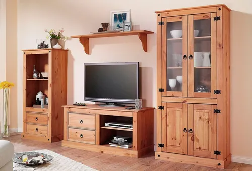 Vitrine HOME AFFAIRE, beige (hell gewachst)