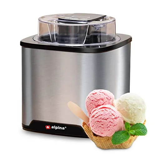alpina Eismaschine MEALEL7380/001 für Eiscreme, Joghurt & Sorbet 2L - Automatische Eismaschine für köstliche Eiscreme und Sorbet. Ideal für die Herstellung von erfrischenden Desserts zu Hause. Kompaktes Design, einfache Bedienung und vielseitig einsetzbar.