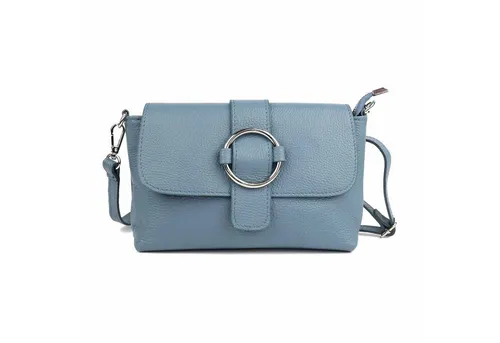 ITALYSHOP24 Damen Leder Umhängetasche - Elegante Cross Over Tasche aus Italien - Hochwertige Umhängetasche aus echtem italienischem Leder, ideal für Alltag und Freizeit. Mit verstellbarem Schultergurt und praktischem Stauraum für Smartphone und Essentials.