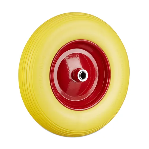 Relaxdays Schubkarrenrad 4.80 4.00-8 - Pannensicheres Ersatzrad - Zubehör für Gartengeräte: Langlebiges Vollgummirad mit 100 kg Traglast, ideal für Schubkarren und Bollerwagen. Unempfindlich gegen Nägel und Scherben, sorgt für reibungslosen Einsatz im Garten.