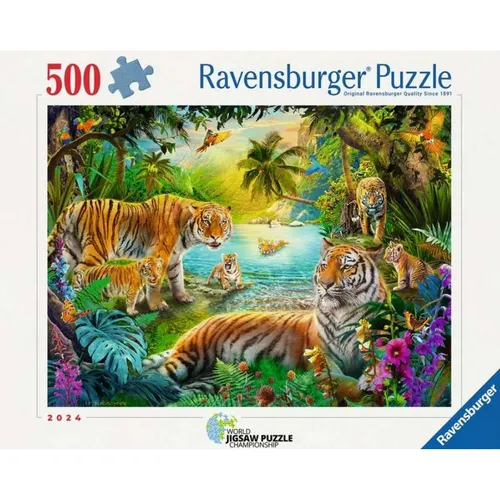 Ravensburger 01384 Puzzle Tigerfamilie in der Oase Teileanzahl 500