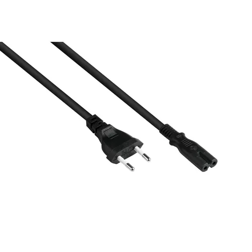 Euro-Netzkabel Euro-Stecker Typ C an C7Euro 8 Buchse, schwarz,...