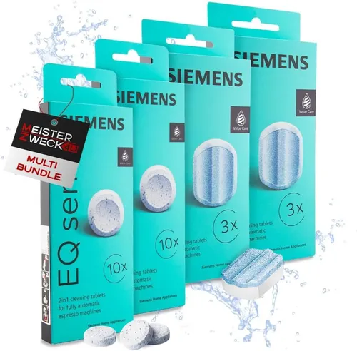 MEISTERZWECK4U - Siemens Reinigungstabletten & Entkalkungstabletten - Ersatzteile für Bosch und Siemens EQ Series Kaffeevollautomaten, sorgt für optimale Reinigung und Langlebigkeit Ihrer Maschine.