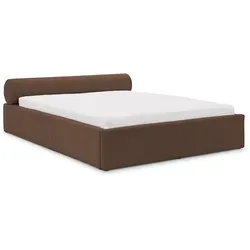 S-STYLE Polsterbett Josy – Braun, 151 cm Breite - Stylisches Polsterbett Josy von S-STYLE in Braun, ideal für elegantes Wohnen. Mit umfangreichem Stauraum und bequemem Kopfteil zum Entspannen. Perfekt für Ihr Schlafzimmer!
