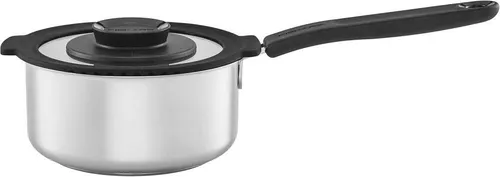 Fiskars Stieltopf mit Deckel - 1,5 Liter Edelstahl für alle Herdarten - Kochtöpfe in hochwertigem Edelstahl, ideal für gleichmäßiges Garen auf Elektro-, Gas- und Induktionsherden.