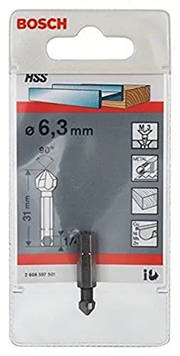 Countersink bit 6,3, M 3, 31 mm, 1/4