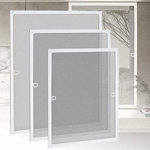 HENGMEI 100x120cm Fliegengitter Fenster Insektenschutz ohne Bohren Mückenschutz Mückengitter Fliegenschutzgitter mit Aluminium Rahmen für Fenster, Weiß, HM-VC-HAG5245B-HF