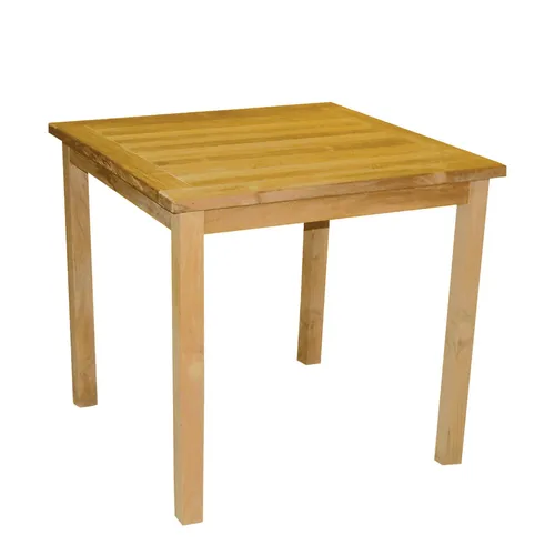 Luxus Premium Massivholz Teak Tisch - Quadratischer Gartentisch aus hochwertigem Teakholz, wetterfest und ideal für stilvolle Outdoor-Bereiche. Maße: 74 x 72 cm.