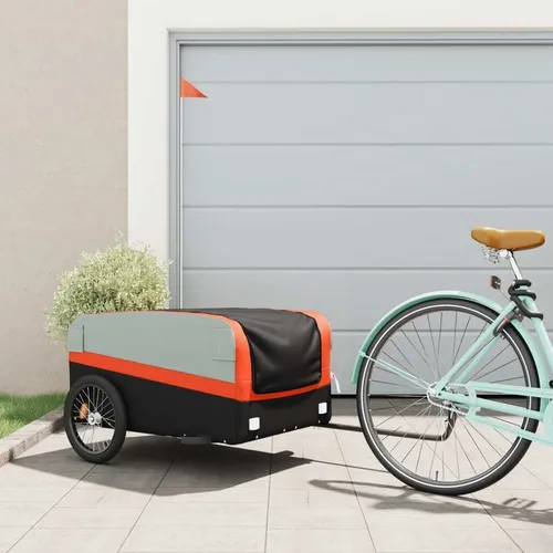 Maison Exclusive Fahrradanhänger Schwarz und Orange 45 kg
