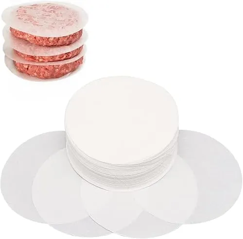 Antihaftpapier Zuschnitte für Burgerpressen, Ø 12 cm - Antihaft-Papier, Wachsscheiben, Wachspapier, Backpapier für Hamburger-Presse,Burger Form für Grill/Fleisch Wachspapier 500
