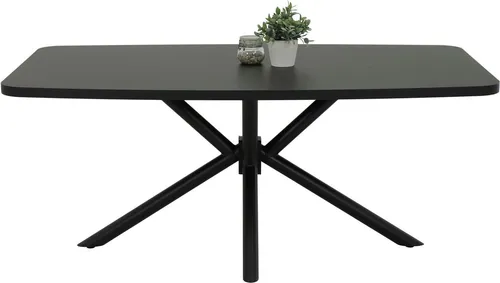 HELA Esstisch JANA - Bootsform, Schwarz, 180 cm - Esstisch in bootsförmiger Ausführung mit stabiler ABS-Kante, ideal für gesellige Runden. Pflegeleicht und in zeitlosem Schwarz, perfekt für moderne Esszimmer.