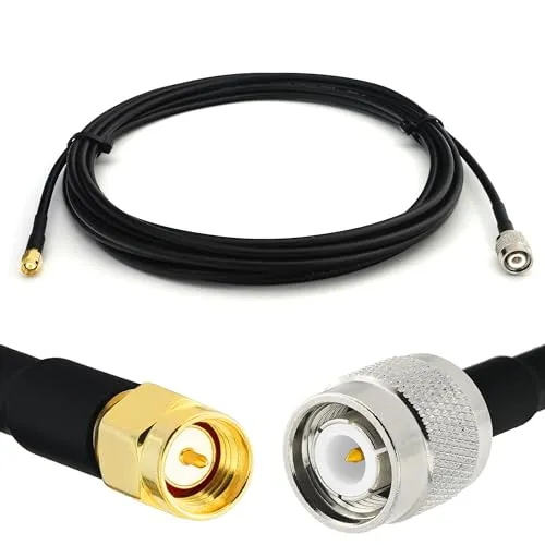 RANGEFUL 15m TNC Stecker auf SMA Stecker RG58 Koaxialkabel — TNC SMA Verlängerungskabel 15 Meter Jumper Kabel (50 Ohm) — Schwarz Antennenkabel für HAM Radio CB Funk WIFI Antenne