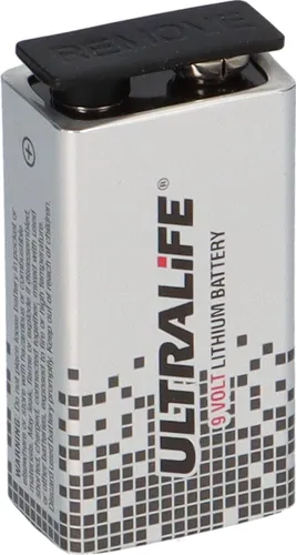 Ultralife Lithium 9V, 1200 mAh, Universal, Lithium, 37 g, -20 - 60 °C, -40 - 60 °C