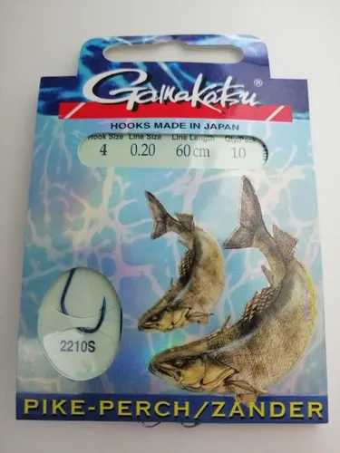 gebundene Gamakatsu Zander Haken 2210S Größe 4 / 0.20 mm / 60 cm blau