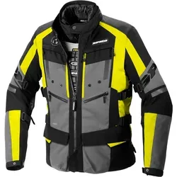 Spidi 4 Season Evo H2Out Motorrad Textiljacke, schwarz-gelb, Größe S - Motorradjacke aus hochfestem Extra Tenax Nylon für optimale Abriebfestigkeit und Schutz bei jeder Witterung.