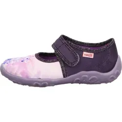 Superfit Bonny lila (8540) 30 - Vegan zertifizierte Hausschuhe für Mädchen, aus strapazierfähiger Baumwolle mit verstellbarem Klettverschluss für perfekten Halt und non-marking Sohle - ideal für Freizeit und Kindergarten.