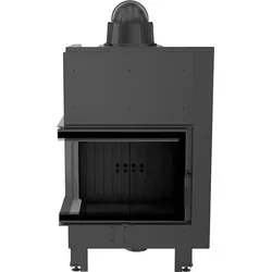 Kamineinsatz aus Stahl KRATKI MBZ links 13 kW Ø 200 gebogenes Glas schwarz Verkleidung - Schwarz