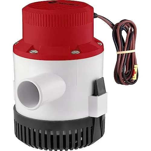 TOOLCRAFT TO-7159134 Niedervolt-Tauchpumpe 13249 l/h 12 V/DC - Wasserpumpen, zuverlässige Bilgenpumpe mit hoher Förderleistung von 13249 l/h für effiziente Wasserentfernung.