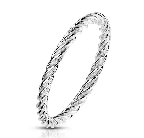 BUNGSA Fingerring Ring in gedrehter Optik aus Edelstahl Unisex 60 (19.1) silber (Ring, 1-tlg), Frauen Mädchen