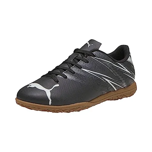 PUMA Attacanto IT Fußballschuhe Kinder 01 - PUMA black silver mist 29, pflegeleicht und ideal für Hallenböden