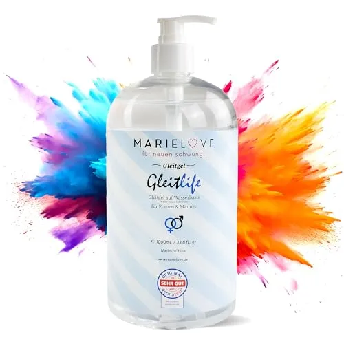 Gleitgel neutrales Langzeit Gleitmittel auf Wasserbasis – Gleitcreme für Silikonspielzeug – Geruchlos, Geschmacksneutral – Anal & Vaginal – 1000ml, 1er Pack