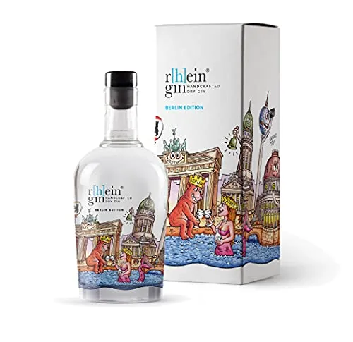 r[h]eingin Berlin Edition | mit Geschenkverpackung, Souvenir, Mitbringsel | Geschenk Weihnachten mit Skyline | Geschenkidee für Berlin Liebhaber | 500ml Einzelflasche | 46% Vol.