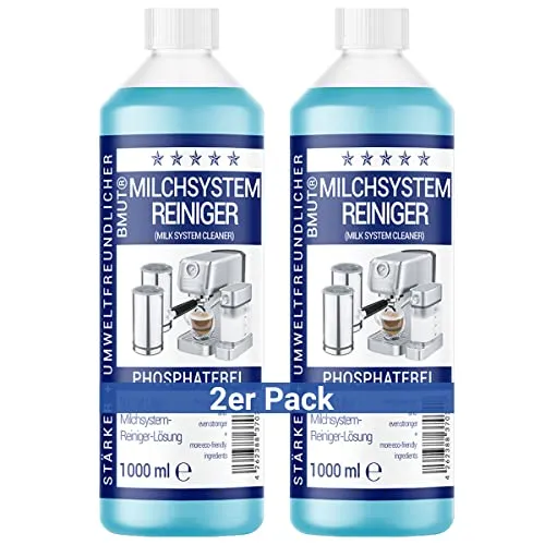 2x 1000ml Milchsystemreiniger Konzentrat für Kaffeevollautomat, Milchschäumer, Milchschaumreiniger, Milchreiniger, Universal für alle Hersteller