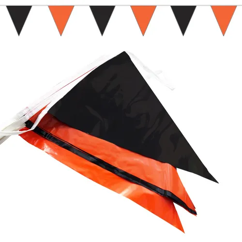 Wimpelkette Girlande Dekoration Party Geburtstag Fähnchen 10 m Orange-Schwarz