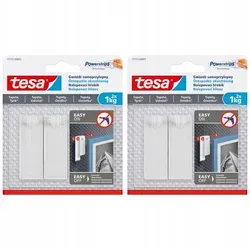 Tesa Nagelhaken, Selbstklebend, Für 1 Kg Bilder, Tapeten Und Gips, 2 X 2 Stück