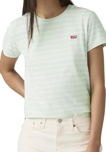 Levi's® T-Shirt PERFECT TEE mit Logo-Stickerei in Blau XS (34) - Klassisches T-Shirt aus 100% Baumwolle für optimalen Tragekomfort. Mit modischer Logo-Stickerei und figurbetontem Schnitt ideal für lässige Outfits. Maschinenwaschbar und pflegeleicht.