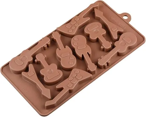 Selecto Bake Silikon-Backformen-Set in Gitarrenform für Schokolade, 3D-Schokoladenform, DIY-Backformen für Süßigkeiten, Gelee, Eiswürfel und Mini-Seife, Kuchendekoration