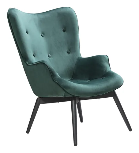 Sessel SALESFEVER, Grün, Lounge-Sessel mit Zierknöpfen - Sessel in elegantem Grün, ideal für Ihr Wohnzimmer. Mit pflegeleichtem Polyesterbezug und bis zu 120 kg belastbar, vereint er Stil und Komfort.