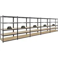 PROREGAL® Schwerlastregal MegaDeal 5 Stück TAURUS 180x120x60cm - Schwerlastregal-Set mit 5 Regalen, hohe Fachlast von 175 kg pro Ebene, ideal für Werkstatt und Garage, einfache Steckmontage und verstellbare Böden.