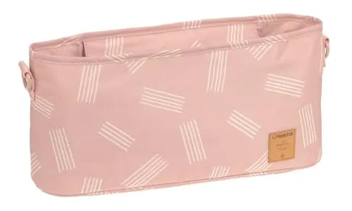 LÄSSIG Buggy Organizer Soft Stripes rose - Praktische Kinderwagentasche mit einfachem Zugriff auf Snacks und Getränke, ideal für unterwegs. Mit sicherem Reißverschluss und einfacher Befestigung am Kinderwagen für optimalen Halt.