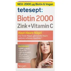 Tetesept Biotin 2000 + Zink + Vitamin C Filmtabletten