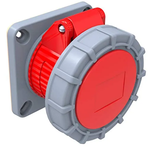 AW-Tools CEE Anbausteckdose 16A/400V 5-polig rot 6h IP67 Schalttafelsteckdose