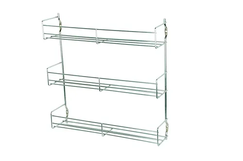 Gewürzregal Gewürzboard Ablage Küchenregal Schrankregal Regal verchromt 3 Ebenen