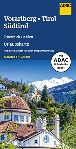ADAC Urlaubskarte Österreich 06 Vorarlberg, Tirol, Südtirol 1:150.000: Straßenkarte und Autokarte