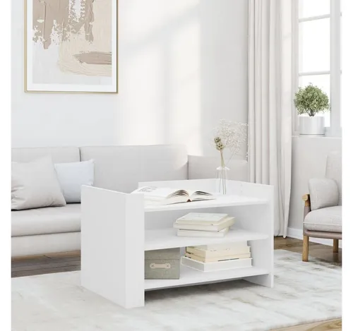 furnicato Couchtisch Weißer Holzwerkstoff 80x50x50 cm
