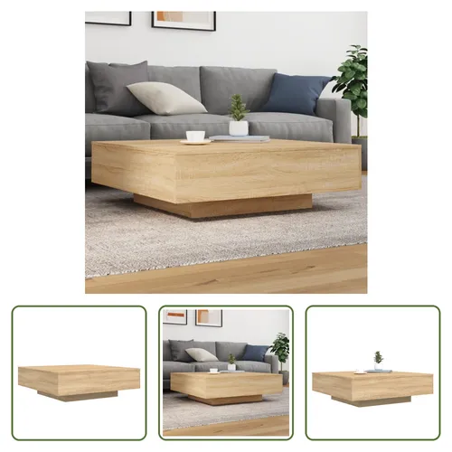 The Living Store Couchtisch Sonoma-Eiche 100x100x31 cm Holzwerkstoff